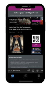 Erinnerungsmail inklusive Concession im Kino